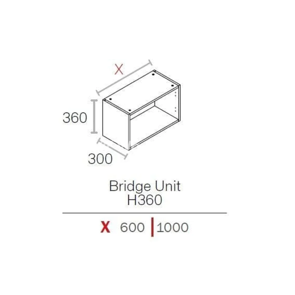 1000mm Flat Pack Kitchen Bridging Cabinet 360mm High White - Image 2