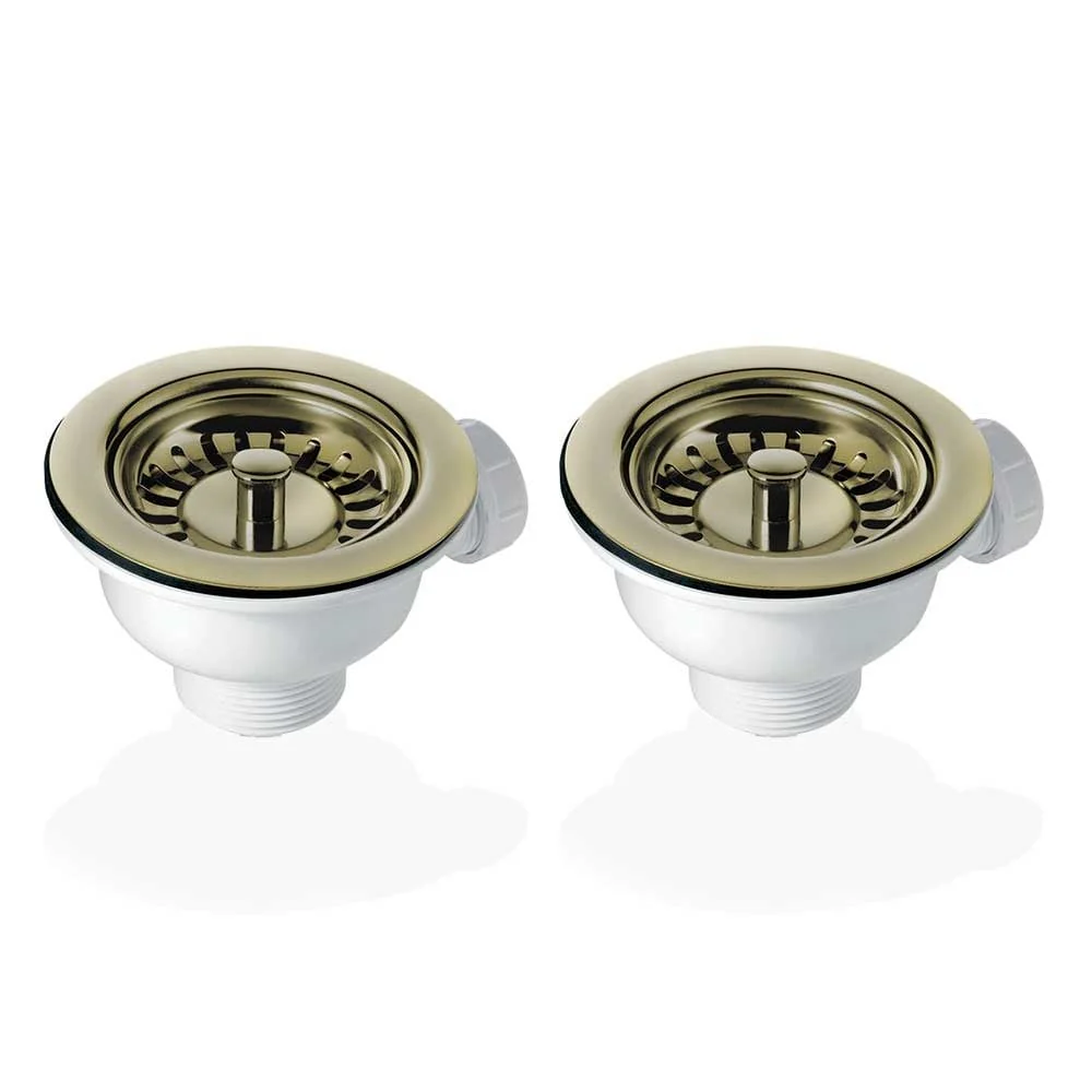 2x 90mm Basket Strainer Waste for Astini, RAK, Rangemaster Ceramic Sink - Image 4