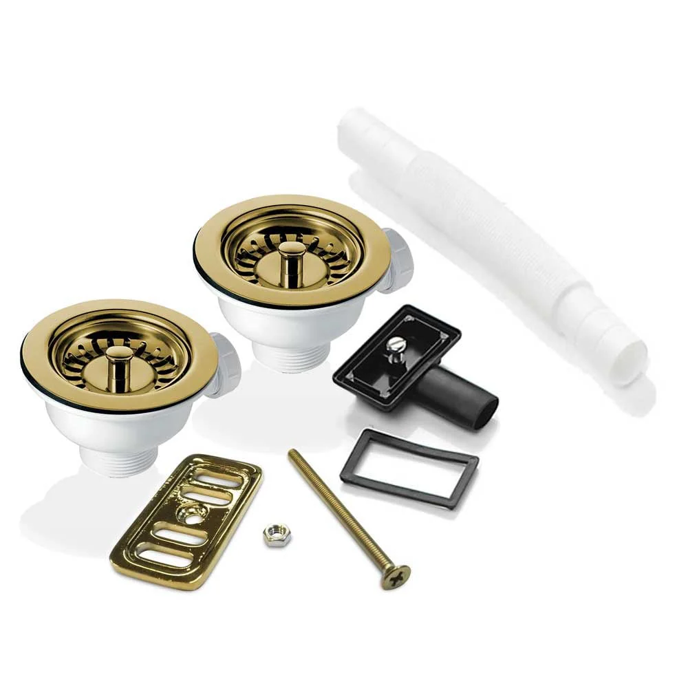 2x 90mm Waste and Overflow Kit for Astini, RAK, Rangemaster Ceramic Sinks - Image 2