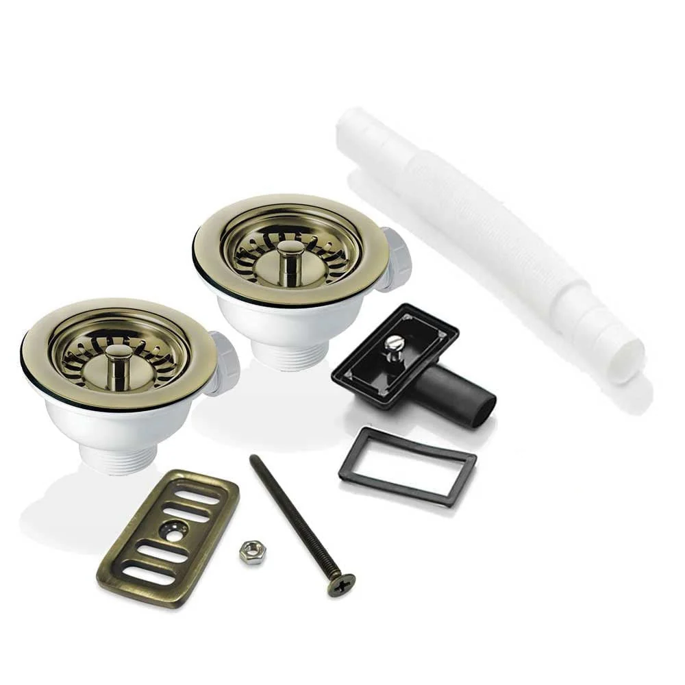 2x 90mm Waste and Overflow Kit for Astini, RAK, Rangemaster Ceramic Sinks - Image 4