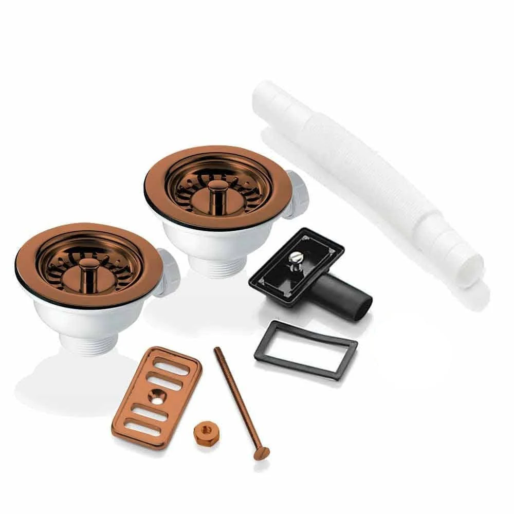 2x 90mm Waste and Overflow Kit for Astini, RAK, Rangemaster Ceramic Sinks - Image 5