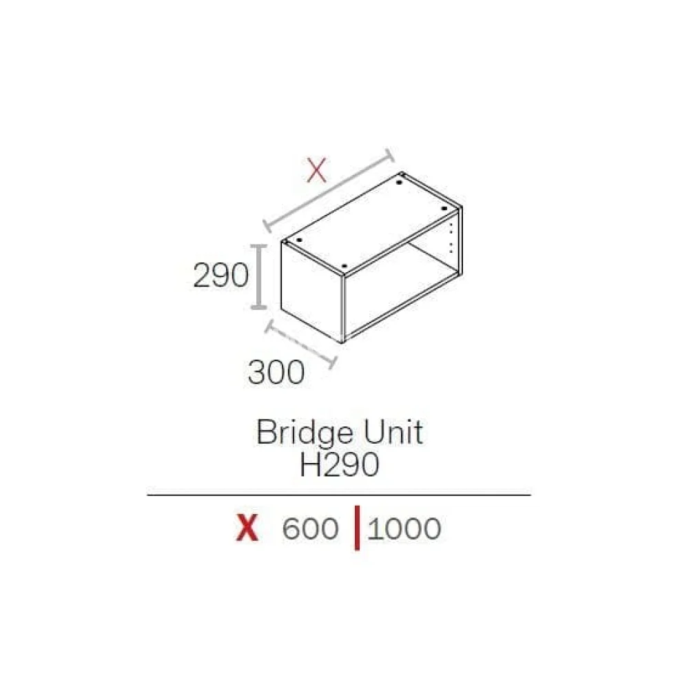 600mm Flat Pack Kitchen Bridging Cabinet 290mm High White - Image 2
