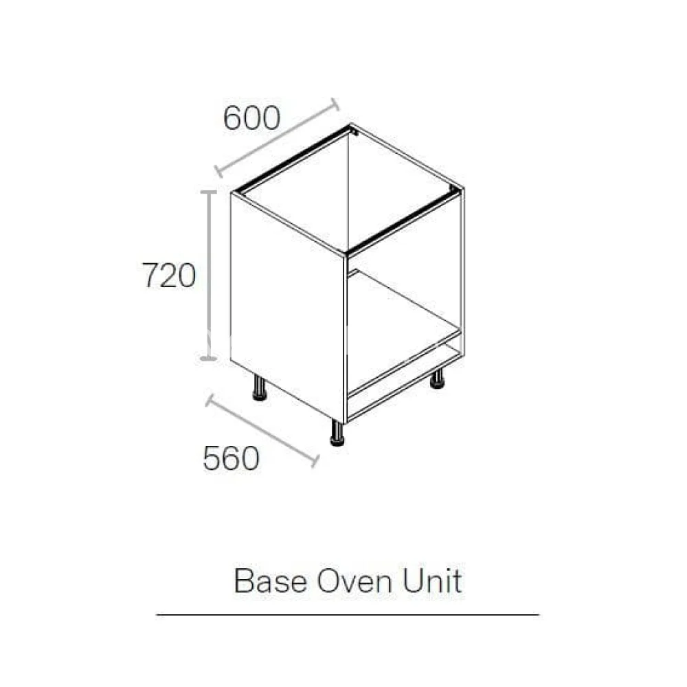600mm Flat Pack Kitchen Built Under Single Oven Cabinet White - Image 2