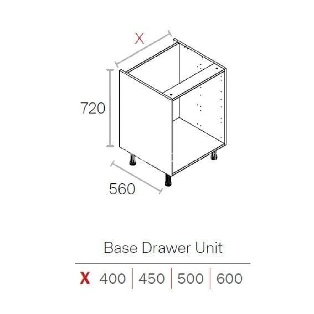 600mm Flat Pack Kitchen Drawer Cabinet White - Image 2