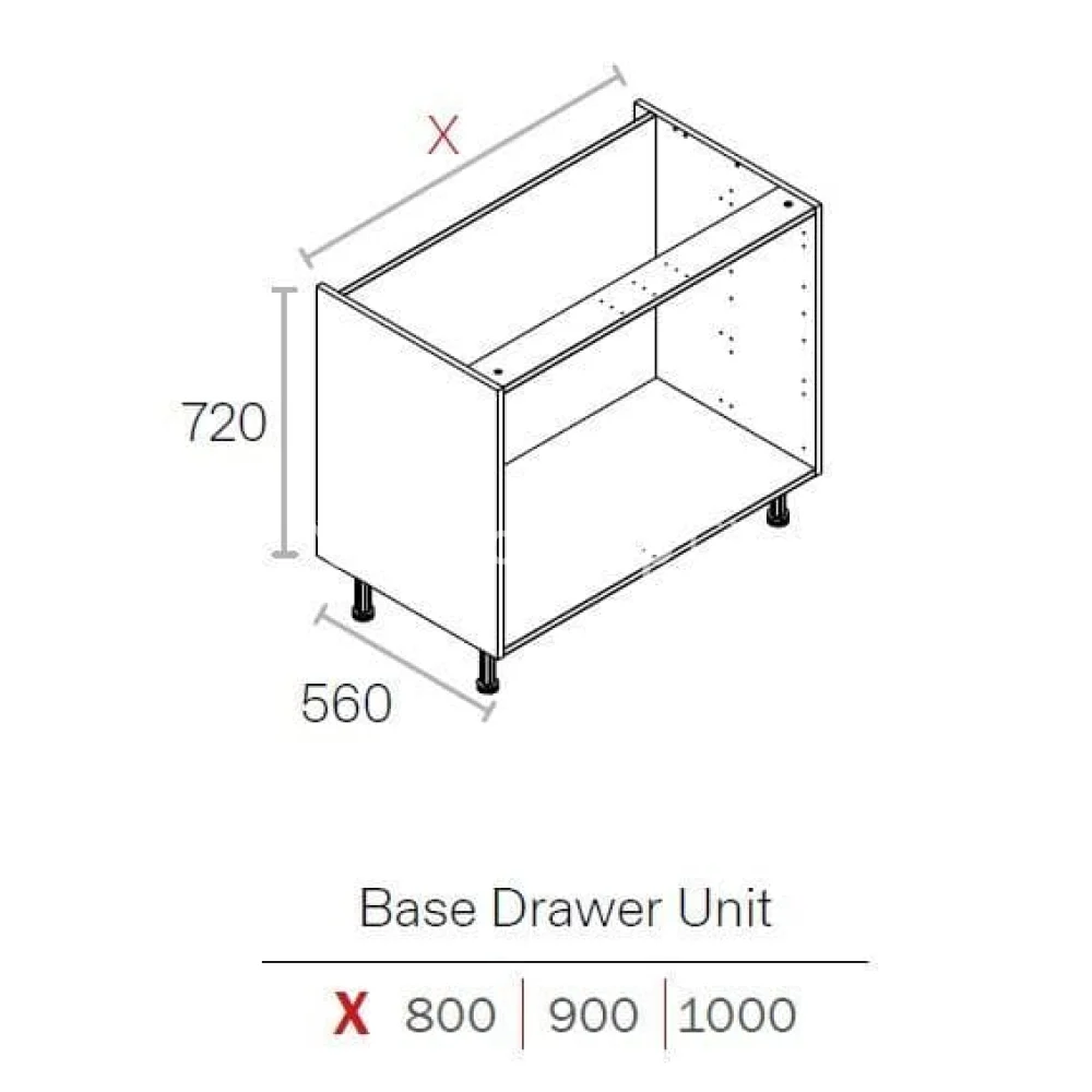 900mm Flat Pack Kitchen Drawer Cabinet White - Image 2