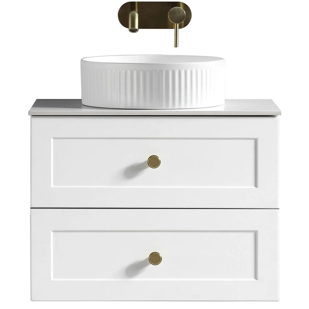 Astini Bakewell 600mm Country Oak Wall Hung Vanity Unit With Counter Top
