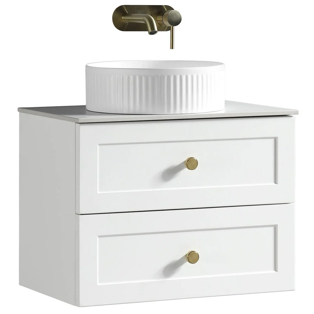 Astini Bakewell 600mm Country Oak Wall Hung Vanity Unit With Counter Top - Image 2