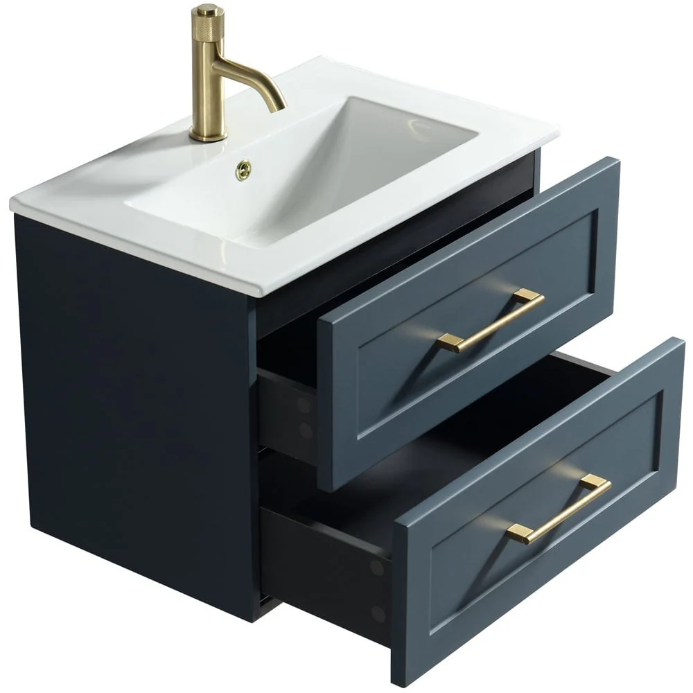Astini Bakewell 600mm Midnight Shadow Wall Hung Vanity Unit - Image 3