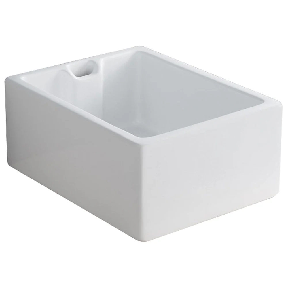 Astini Belfast 100 1.0 Bowl White Ceramic Kitchen Sink, Waste & Colonial Tap - Image 3