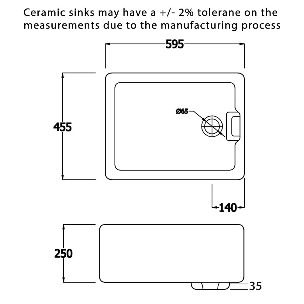 Astini Belfast 100 1.0 Bowl White Ceramic Kitchen Sink with Plug Waste - Image 10