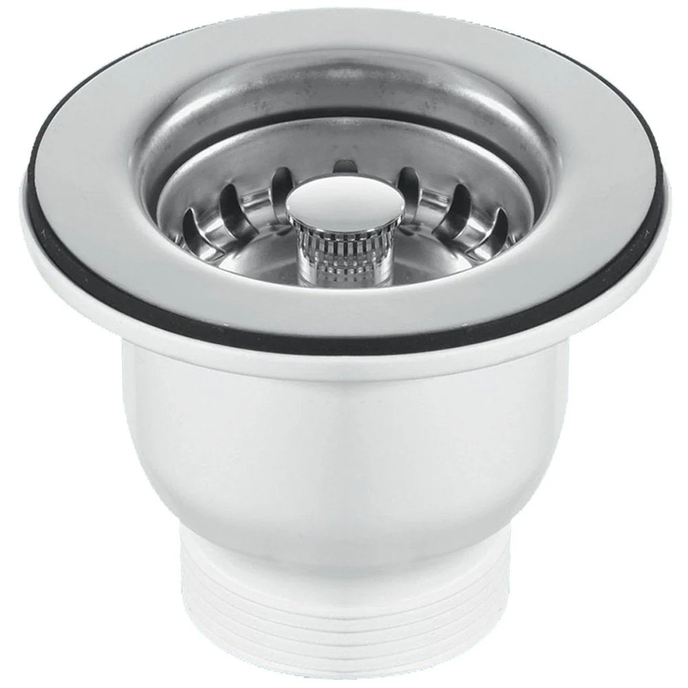 Astini Belfast 100 1.0 Bowl White Ceramic Kitchen Sink with Strainer Waste - Image 7