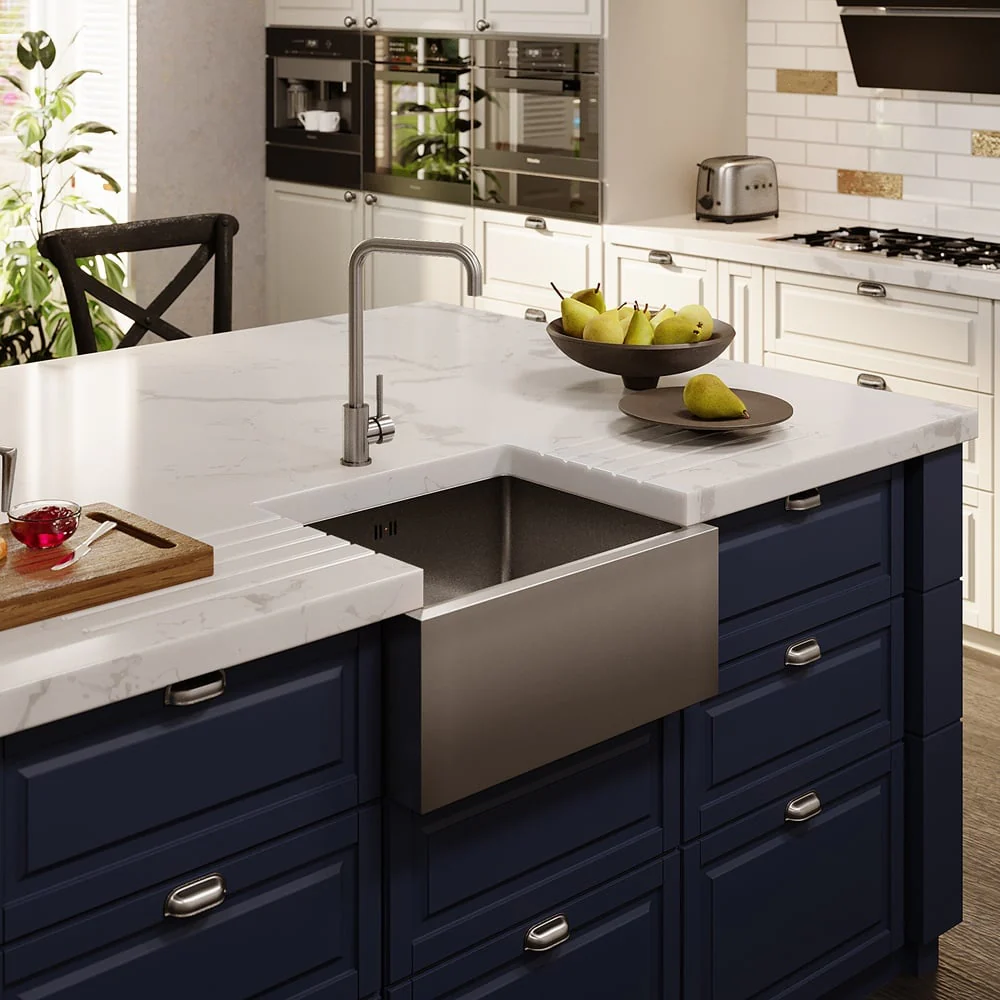 Astini Belfast 600 1.0 Bowl Brushed Stainless Steel Kitchen Sink & Waste - Image 2