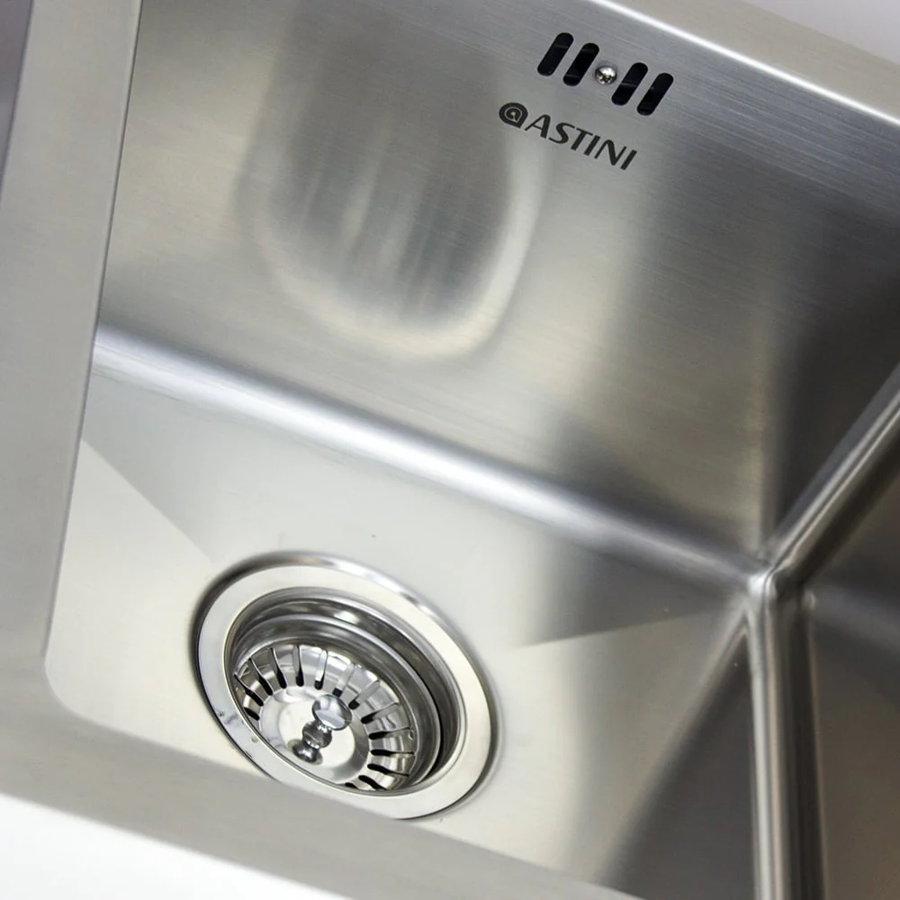 Astini Belfast 600 1.0 Bowl Brushed Stainless Steel Kitchen Sink & Waste - Image 6