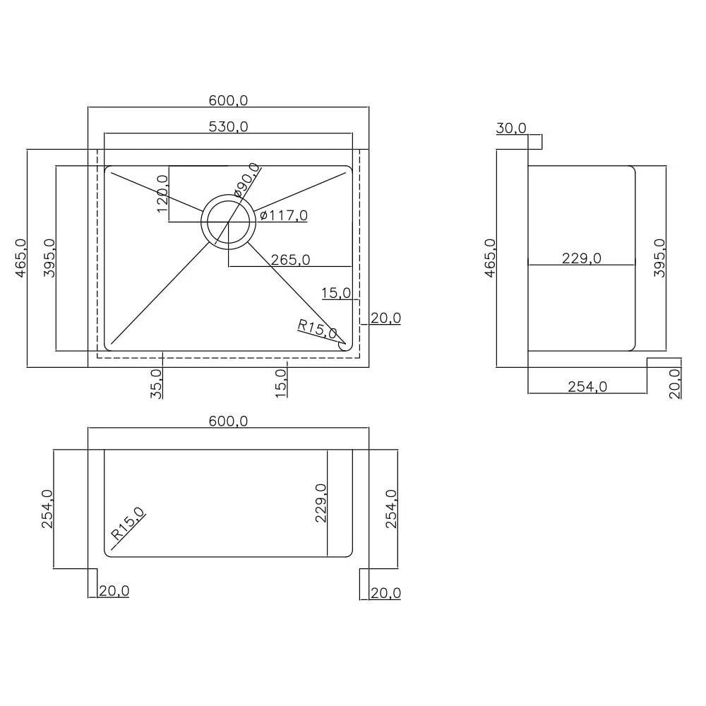 Astini Belfast 600 1.0 Bowl Copper Brushed Stainless Steel Kitchen Sink & Waste - Image 4