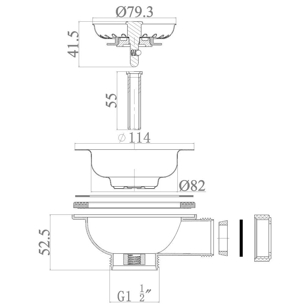 Astini Belfast 800 2.0 B Ceramic Kitchen Sink, Waste & Colonial 7018/CP/WL Tap - Image 10