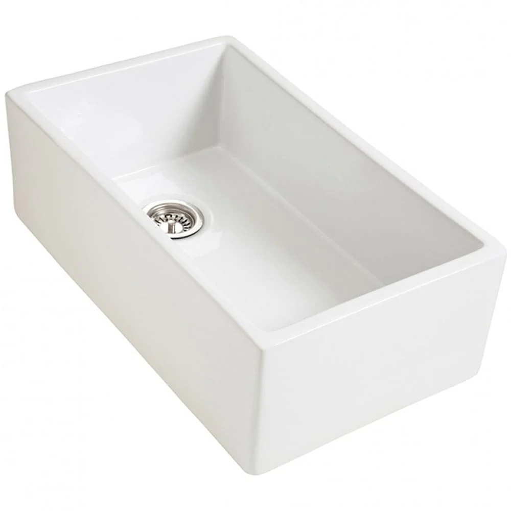 Astini Belgrave 760 1.0 Bowl White Ceramic Kitchen Sink with Waste Options - Image 2