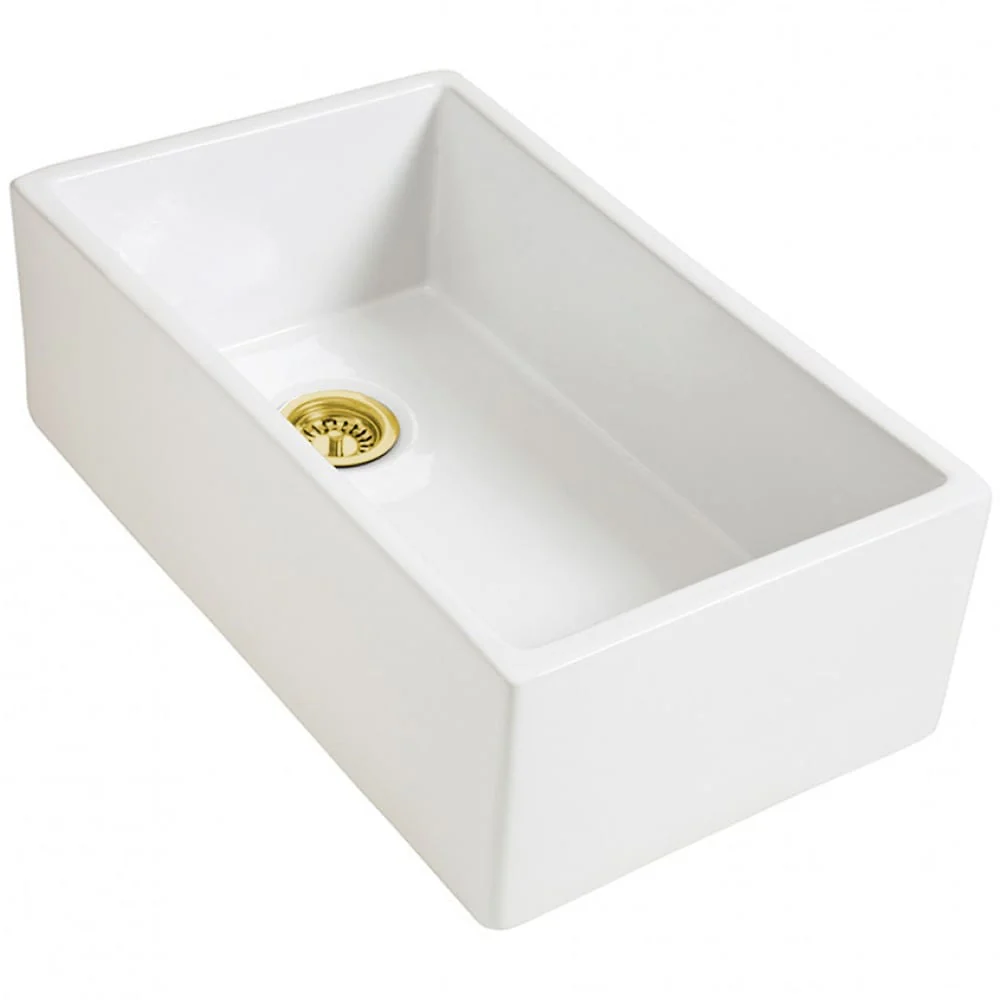 Astini Belgrave 760 1.0 Bowl White Ceramic Kitchen Sink with Waste Options - Image 4