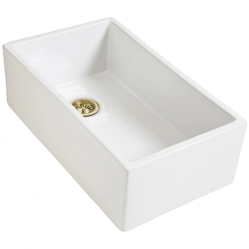 Astini Belgrave 760 1.0 Bowl White Ceramic Kitchen Sink with Waste Options - Image 6