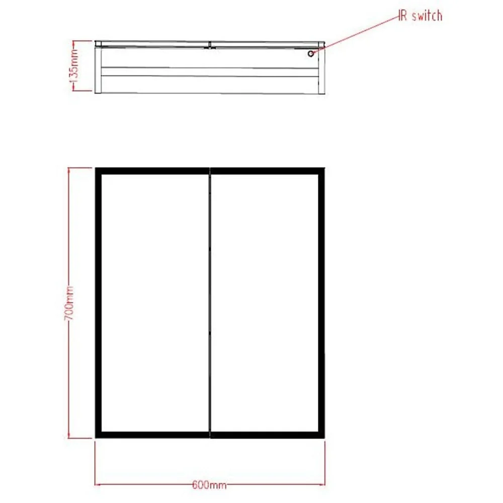 Astini Bethany Double Door LED Surround Mirror Cabinet 600x700mm - Image 2
