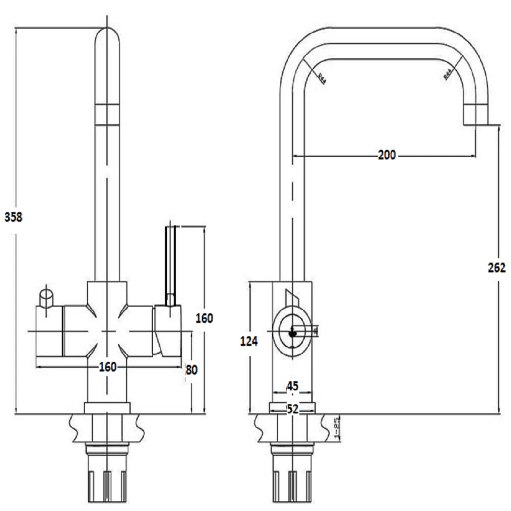 Astini Bollitore² 3in1 Polished Gold Boiling Hot Water Kitchen Tap & Tank Kit - Image 10
