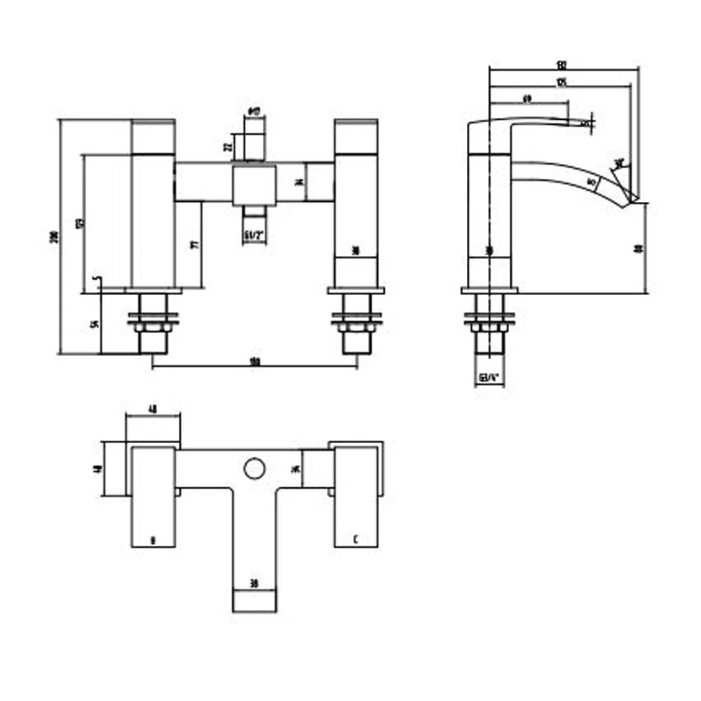 Astini Brecon Orca Black Bathroom Bath Shower Mixer Tap TIS5058 - Image 2