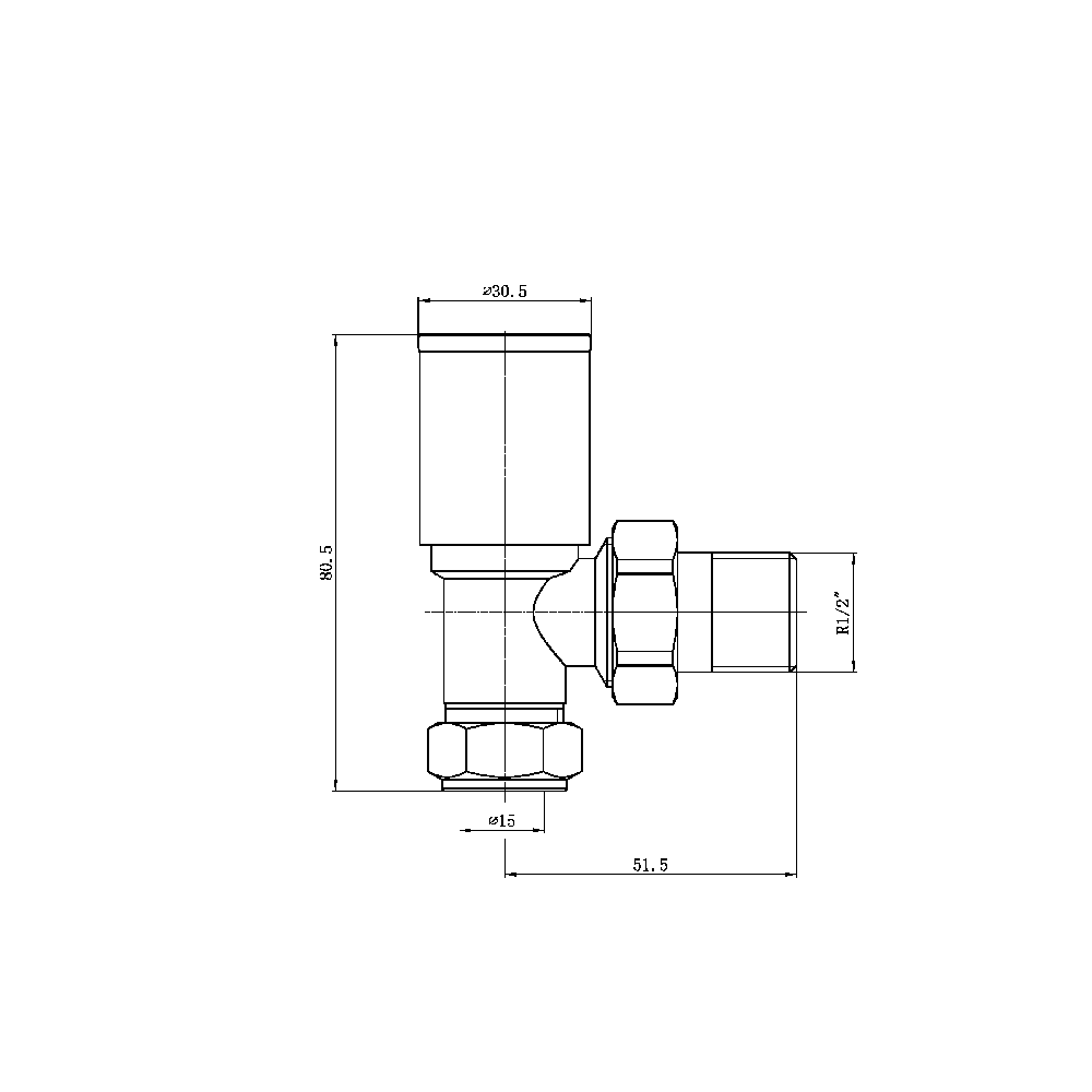 Astini Brushed Brass Round Angled Radiator Valves - Image 2