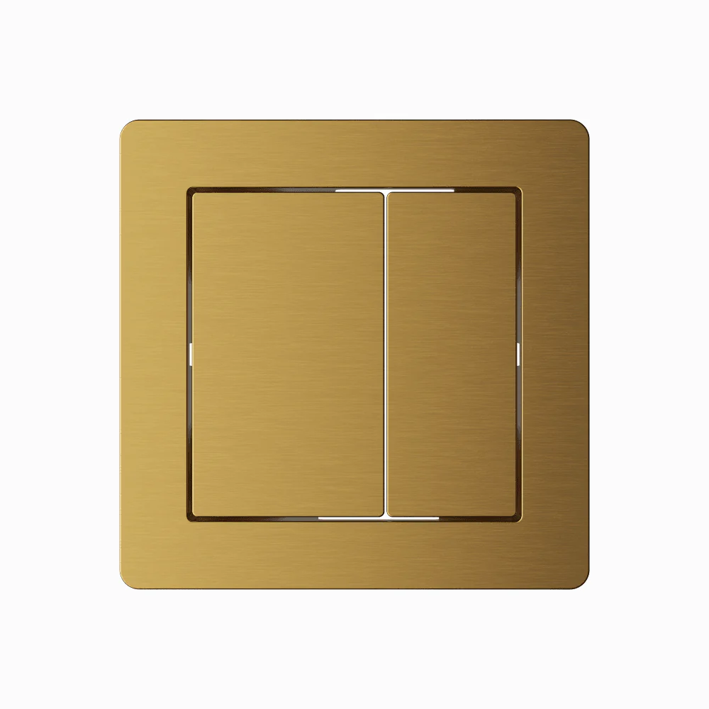 Astini Brushed Brass Square Flush Button
