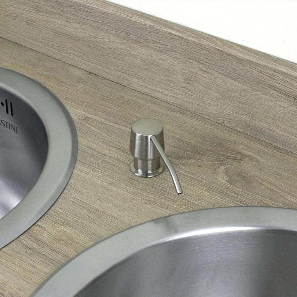 Astini Brushed Steel 270ml Integrated Kitchen Sink Soap Dispenser 201/BN - Image 2