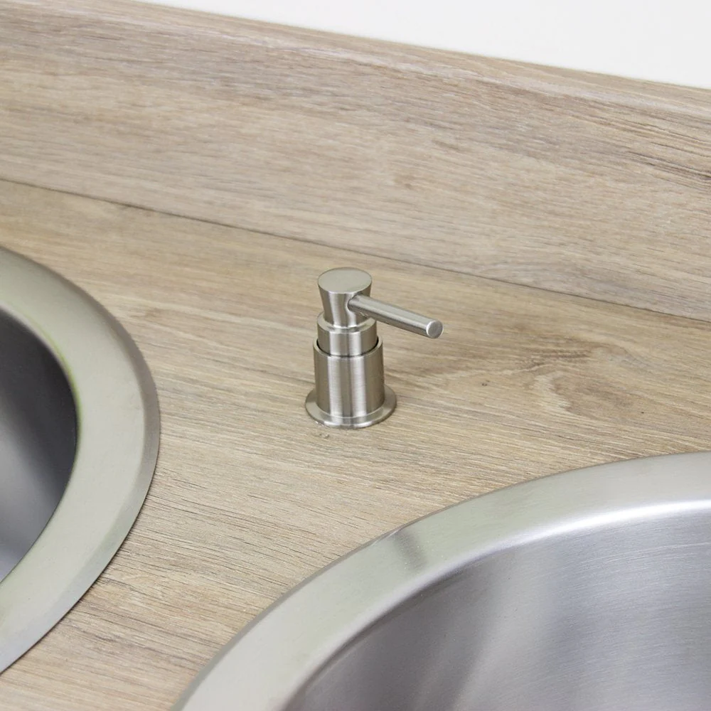 Astini Brushed Steel 270ml Integrated Kitchen Sink Soap Dispenser 202/BN - Image 3