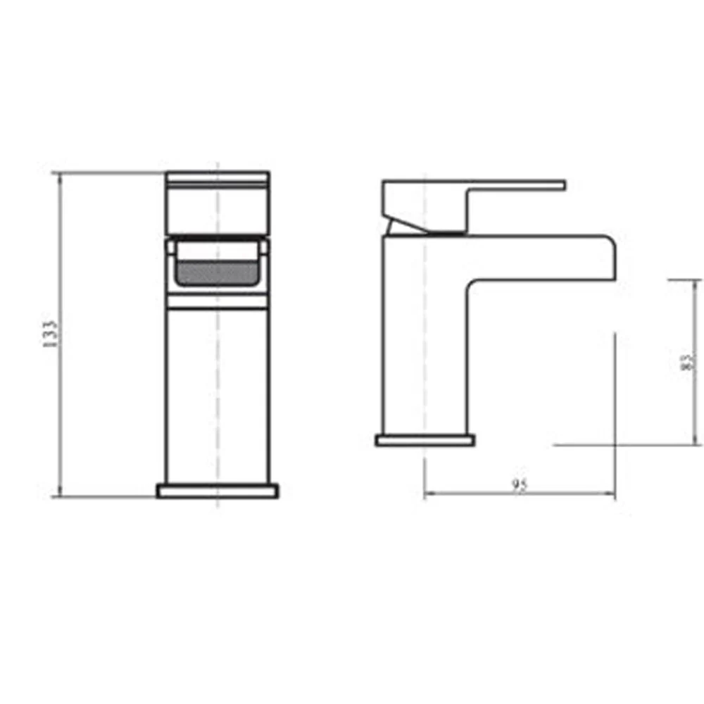 Astini Cardiff Waterfall Mini Chrome Bathroom Basin Mixer Tap & Slotted Waste TIS5035 - Image 2