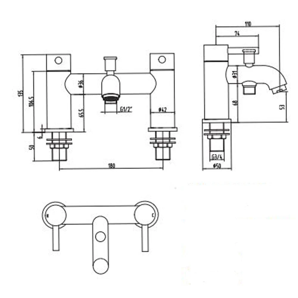 Astini Chepstow Brushed Brass Bathroom Bath Shower Mixer Tap TIS5118 - Image 2