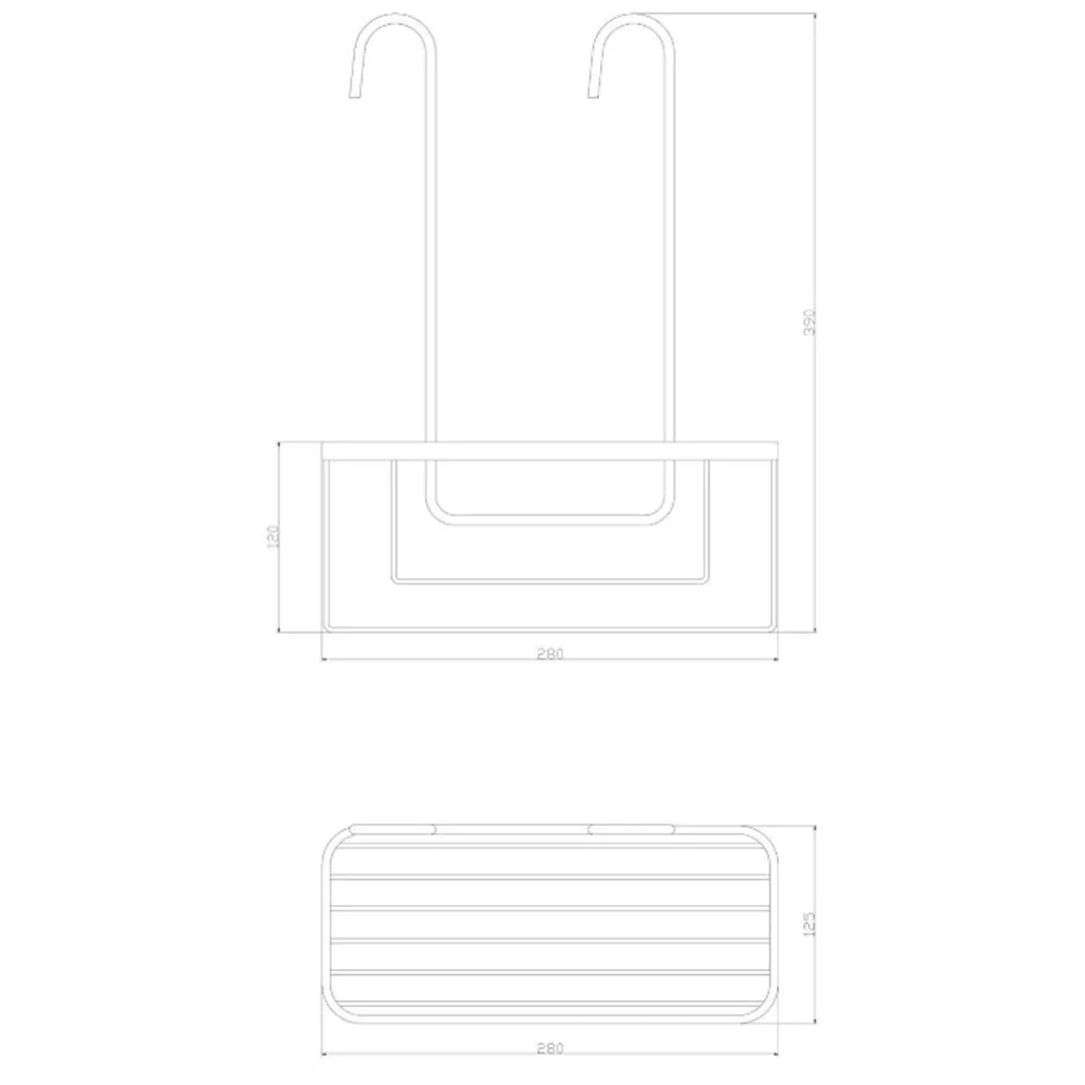 Astini Chrome Rectangle Shower Valve Basket Caddy - Image 2