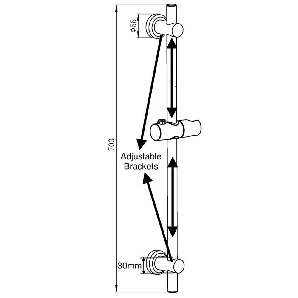 Astini Chrome Retro Fit Riser Rail - Image 2