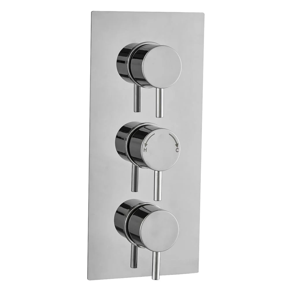 Astini Chrome Round Concealed Thermostatic 3 Way Shower Valve
