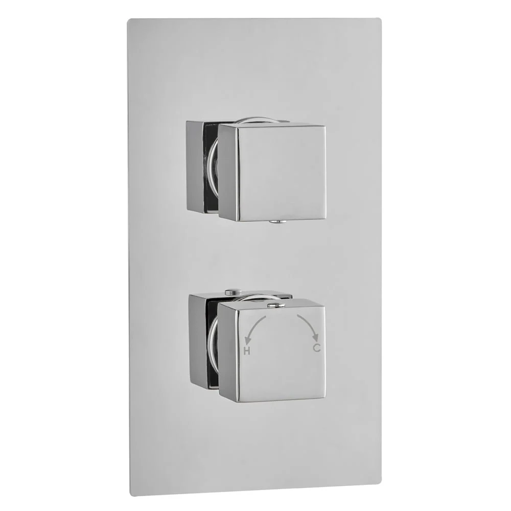 Astini Chrome Square Concealed Thermostatic 2 Way Shower Valve