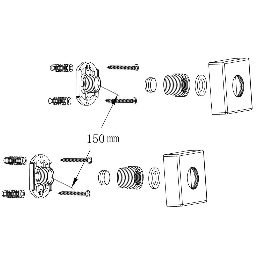 Astini Chrome Square Easy-Fit Shower Kit - Image 2