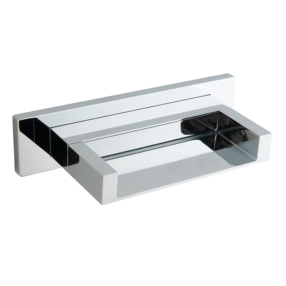 Astini Chrome Square Long Modern Waterfall Bath Spout