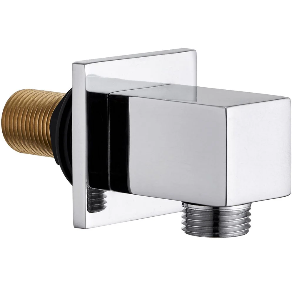 Astini Chrome Square Shower Wall Mounted Outlet Elbow