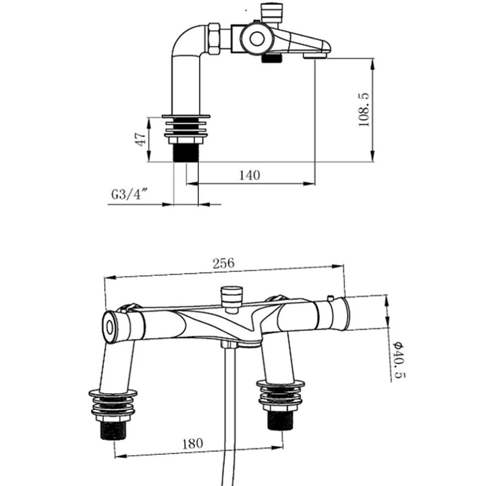Astini Chrome Thermostatic Bath Shower Mixer with Wall or Bath Legs - Image 2