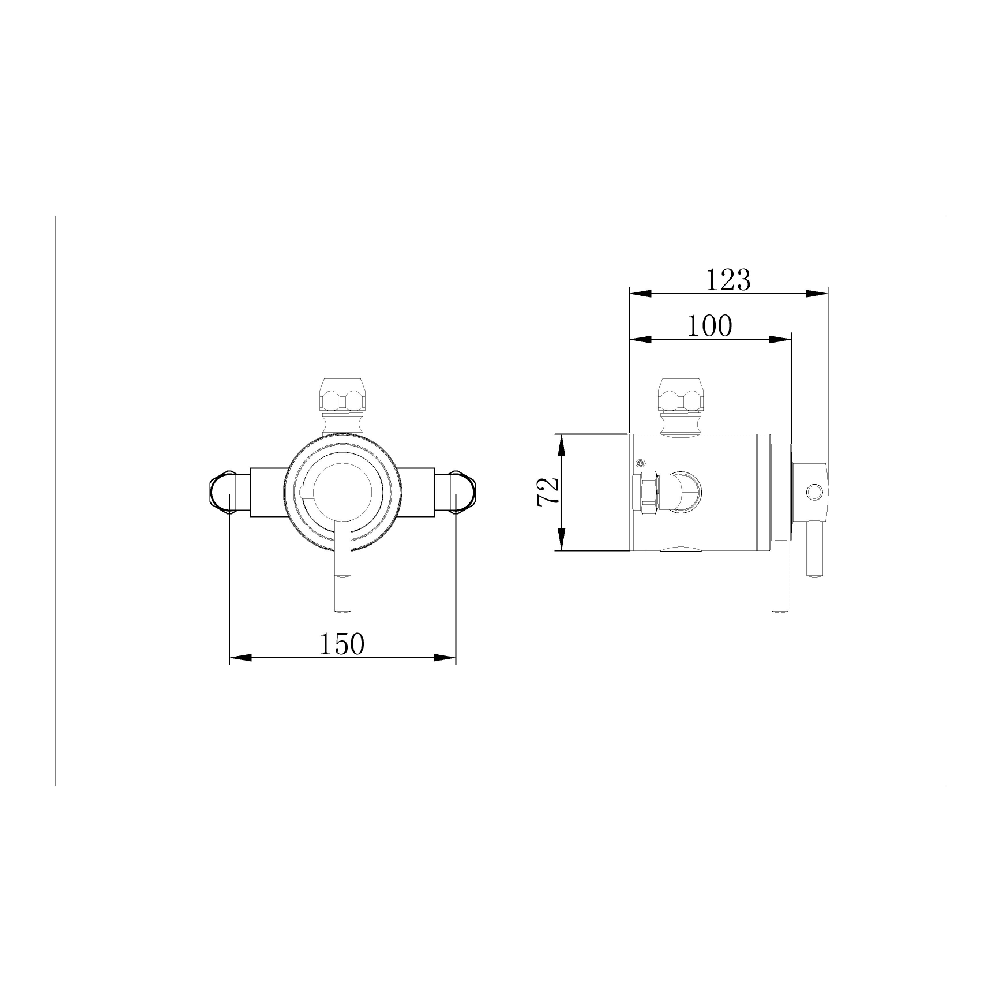 Astini Conwy Brushed Brass Exposed Top or Bottom Outlet Shower Valve - Image 2