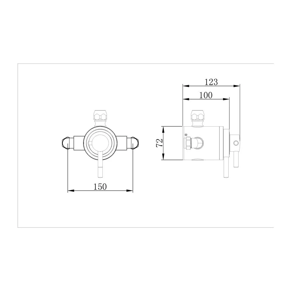 Astini Conwy Chrome Exposed Concentric Thermostatic Mixer Valve - Image 2
