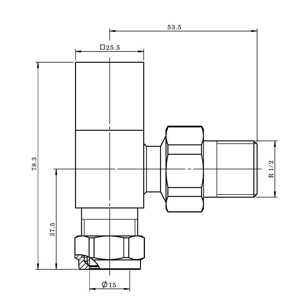 Astini Cubic Chrome Angled Radiator Valves TIS0045 - Image 2