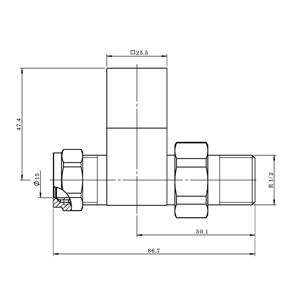 Astini Cubic Chrome Straight Radiator Valves TIS0046 - Image 2
