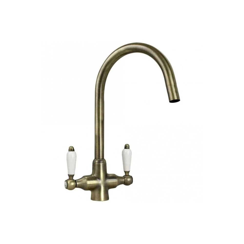 Astini Desire 1.5 Bowl White Ceramic Kitchen Sink with Waste and Colonial Tap - Image 10