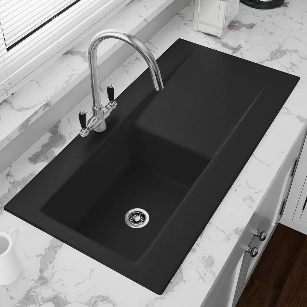 Astini Desire 100 1.0 Bowl Ceramic Kitchen Sink & Waste with Matt Finish - Image 2