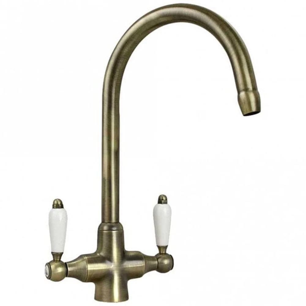 Astini Desire 100 1 Bowl White Ceramic Kitchen Sink with Waste & Colonial Tap - Image 11