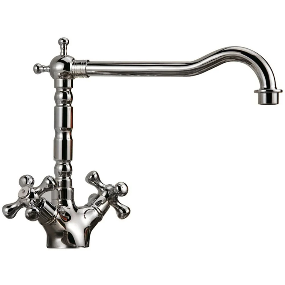 Astini Desire 150 1.5 Bowl Gloss White Ceramic Kitchen Sink, Waste & Traditional 25411CH Tap - Image 3