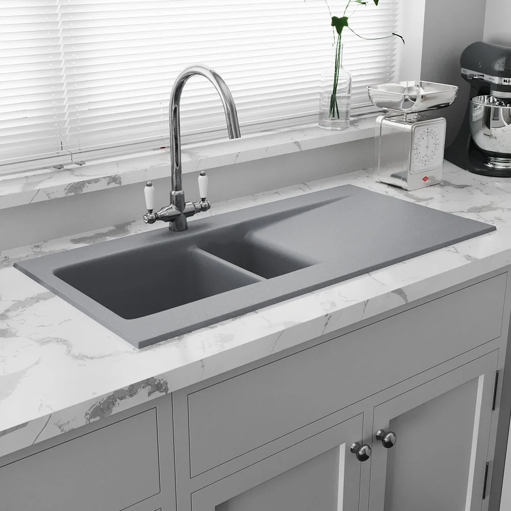 Astini Desire 150 1.5 Bowl Matt Ceramic Kitchen Sink & Waste - Image 5