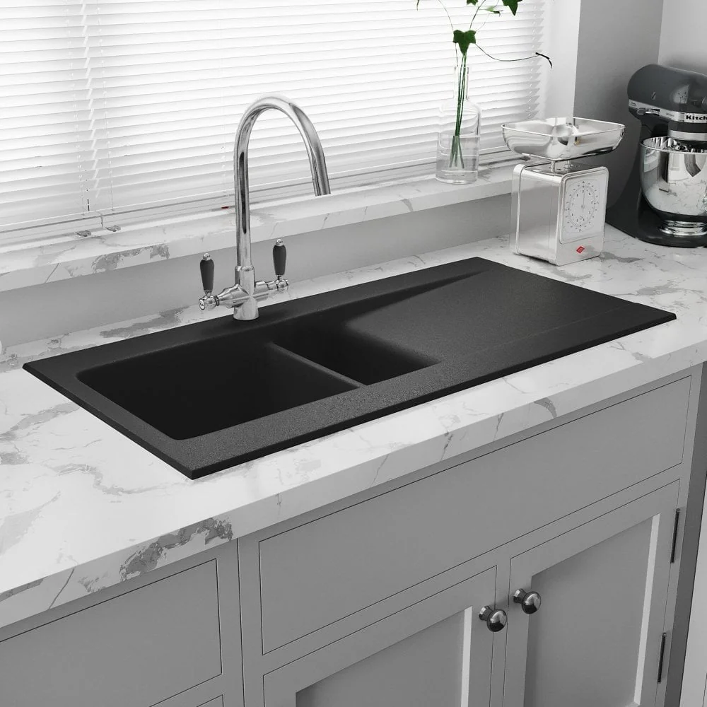 Astini Desire 150 1.5 Bowl Matt Ceramic Kitchen Sink & Waste - Image 6