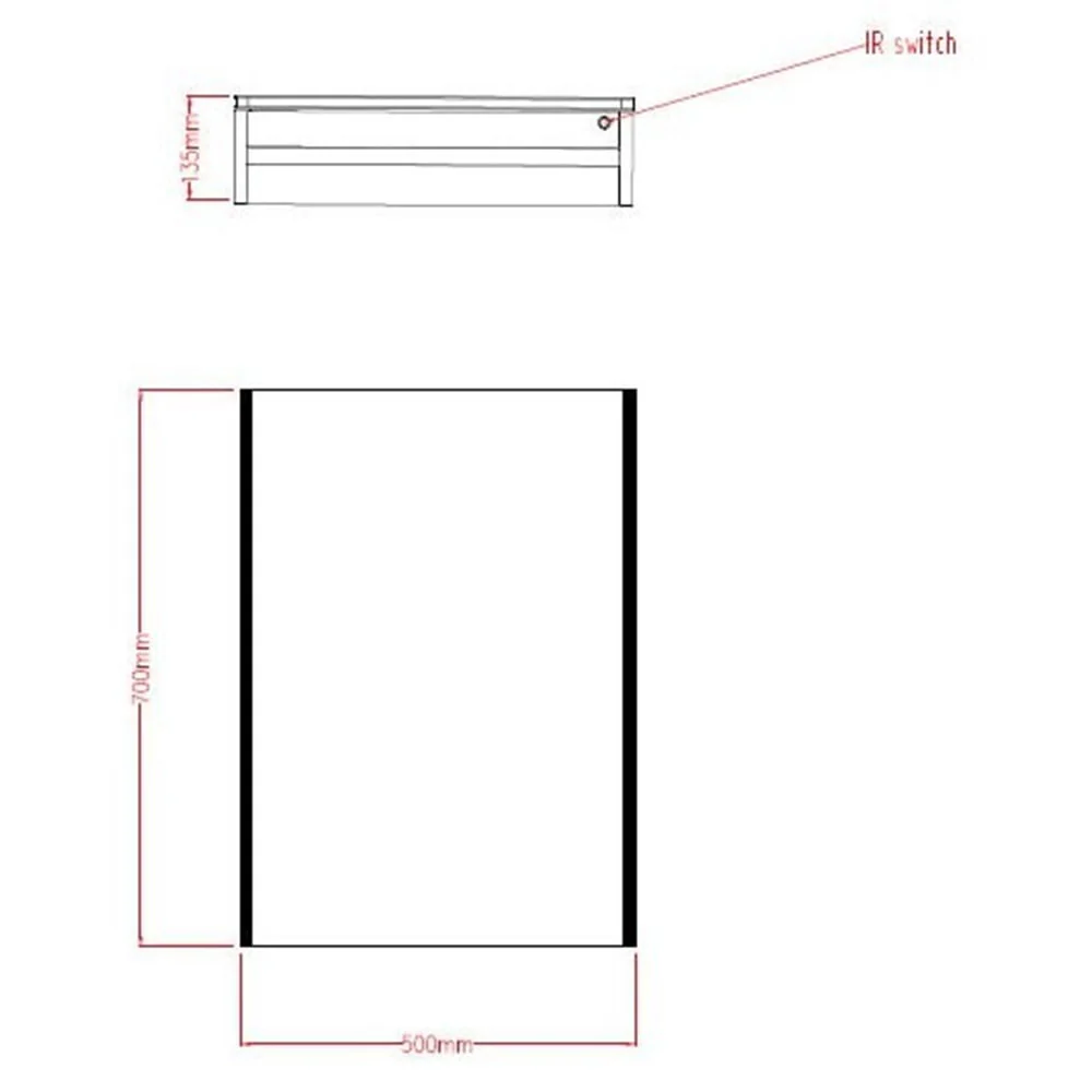 Astini Ella Single Door LED surround Mirror Cabinet 500x700mm - Image 2